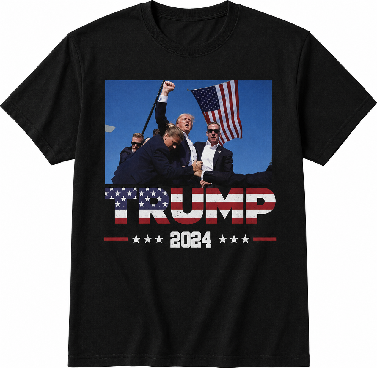 Trump Survived Shot Black T-shirt