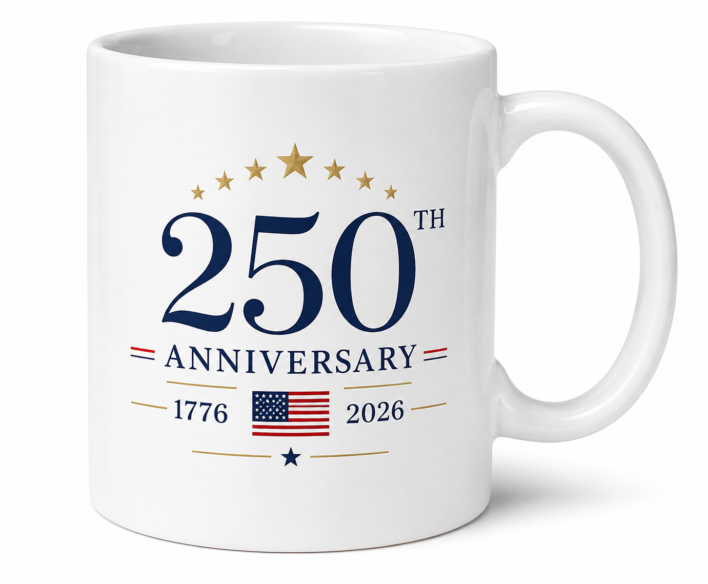 White 250th Anniversary Coffee Mug